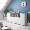 Aparador de salón Loira Cemento - Blanco 150 x 76 x 41 cm