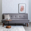 Sofá cama apertura clic-clac tapizado en Chenilla Gris 181 x 102 x 85 cm