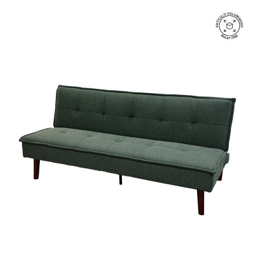 Sofá cama apertura clic-clac tapizado en Chenilla Verde 181 x 102 x 85 cm