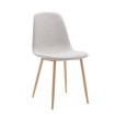 Silla de comedor tapizada Lima Easy Clean Beige clara pata madera - 44 x 86 x 53 cm
