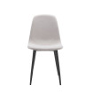 Silla de comedor tapizada Lima Easy Clean Beige clara pata negra - 44 x 86 x 53 cm