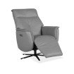 Sillón relax eléctrico giratorio Gatlin tapizado Piel Gris 85 x 107 x 84 cm
