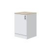 Modulo bajo de cocina 60 cm Kira 1 puerta Blanco Brillo - Roble Canadian 60 x 90 x 60 cm