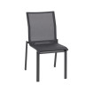 Silla de jardín apilable Aluminio - Textileno Negro 49 x 90 x 62 cm