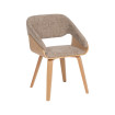 Silla de madera Contract tapizada Beige - Marrón  51 x 75 x 55 cm