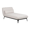 Chaise longue tapizado en Crema con patas metálicas 168 x 90 x 82 cm