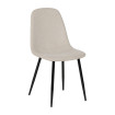 Silla de comedor tapizada en pana crema con patas de metal 44 x 88 x 47 cm