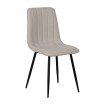 Silla de comedor tapizada en crema con patas de metal 44 x 88 x 51 cm