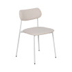 Silla de comedor Contract tapizada apilable Crema 49 x 76 x 47 cm