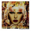 Cuadro en cristal templado de mujer multicolor 120 x 120 x 4 cm