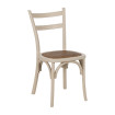 Silla de madera de olmo y ratán Contract Crema 45 x 88,5 x 44 cm