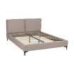 Cama canapé con cabecero tapizado Beige 163 x 93 x 215 cm
