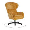 Sillón giratorio con brazos tapizado Mostaza 78 x 104,5 x 84,5 cm