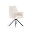 Silla giratoria con brazos Ander tapizado Beige 63  x 93 x 62 cm