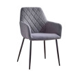 Silla tapizada Valera tapizado con rombos Easy Clean Gris - Negro 54,5 x 88 x 54,5