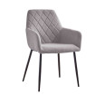 Silla tapizada Valera tapizado con rombos Easy Clean Marrón Pardo - Negro 54,5 x 88 x 54,6