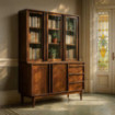 Librería vitrina Garrel madera de mango Natural 150 x 195 x 50 cm
