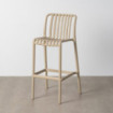 Taburete de Exterior Monobloc Polipropileno Beige con Reposapiés 51x102x50 cm