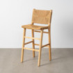 Taburete alto Robleda Natural con asiento trenzado 45 x 106 x 46 cm