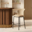 Taburete bar medio espiga Beige 55 x 96 x 55 cm