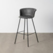 Taburete alto Parma Marrón con patas metálicas negras 44,5 x 93,5 x 48,5 cm