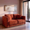 Sofá 2 plazas Confort tapizado color Teja 165 x 86 x 96 cm