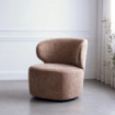 Sillón giratorio tapizado Taupe 73 x 74 x 68 cm