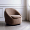Sillón giratorio tapizado Taupe 72 x 73 x 63 cm