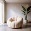 Sillón moderono tapizado Beige 92 x 61 x 89 cm