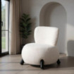 Sillón moderno tapizado Beige con patas negras 73 x 74,5 x 75 cm
