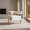 Sillón tapizado Beige con patas de madera 80 x 69 x 67 cm