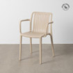 Silla apilable exterior con brazos Oporto polipropileno Beige 53 x 77,5 x 50 cm