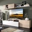 Mueble Salón Reversible - Colección Elle - Blanco Brillo - Natural 201 x 44 x 41 cm