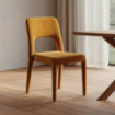 Silla apilable tapizada Mostaza 47 x 87 x 61 cm