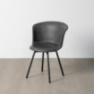 Silla de comedor tapizada simil piel negro metal 53x76x51,5 cm