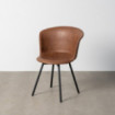 Silla tapizada Parma Marrón con patas metálicas negras 53 x 76 x 51,5 cm