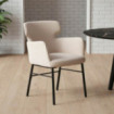 Silla con brazos tapizada  Crema 59,5 x 86 x 62,5