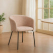 Silla tapizada rosa 61 x 77,5 x 56 cm