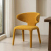 Silla de salón tapizada jaspeado Mostaza 58 x 81 x 60 cm