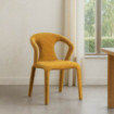 Silla de salón tapizada jaspeado Mostaza 52,5 x 79 x 59 cm