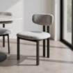 Silla Girona tapizado repelente al agua Gris 50 x 81 x 47 cm