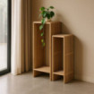 Set 2 peanas de madera de Teca Bellamonte Natural 33 x 86 x 27 cm