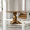 Mesa de comedor redonda en madera de mango 120 x 76 x 120 cm