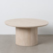 Mesa de centro redonda de piedra Beige 70 x 38,5 x 70 cm