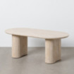 Mesa de centro ovalada de piedra Beige 120 x 46 x 60 cm