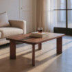 Mesa de centro fija en madera de mango Marrón 115 x 43 x 70 cm