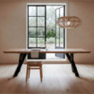 Mesa de comedor en madera de acacia Natural 240 x 76 x 100 cm