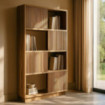 Estanteria en madera de Teca Natural Bellamonte 4 puertas 4 huecos ocultos 100 x 168 x 35 cm