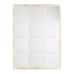 Espejo de madera ventana cuadros Blanco rozado 90 x 120 x 3 cm