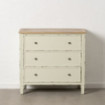Cómoda de madera de abeto envejecida Beige - Natural 3 cajones 90 x 85 x 42 cm